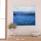 Bluebonnet Panoramic Landscape in Twilight painting by Robert Julian Onderdonk Wall Tapestry Gallery Image 2