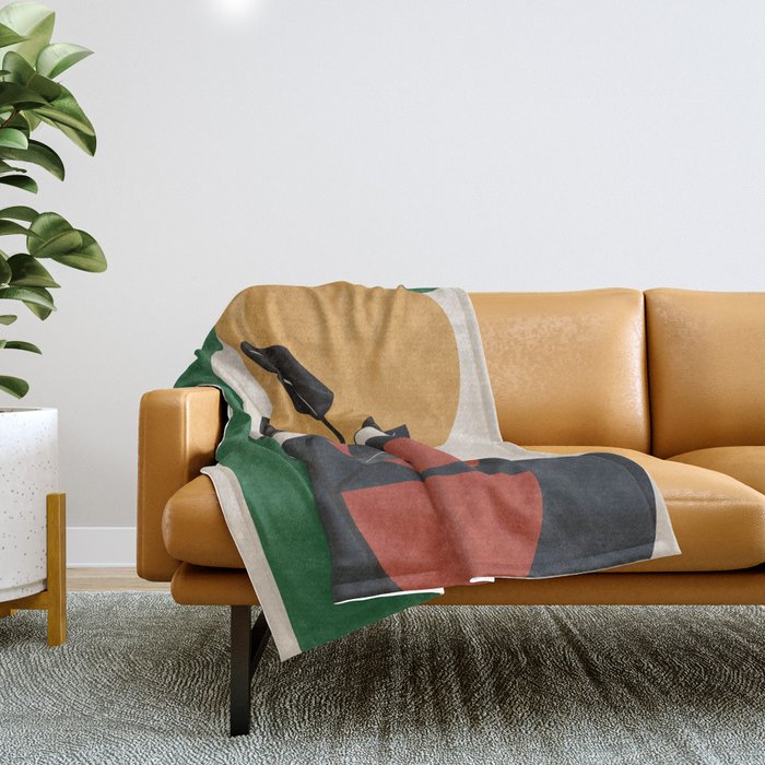 Modern Abstract Minimal Shapes Branches Art 6 Throw Blanket Gallery Image 1