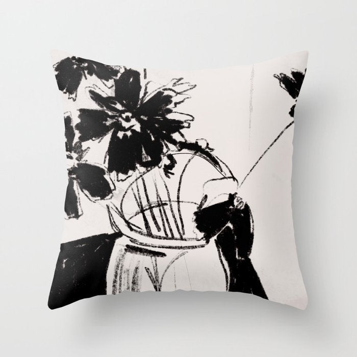 Flowers in The Vase 4 Throw Pillow Gallery Image 1
