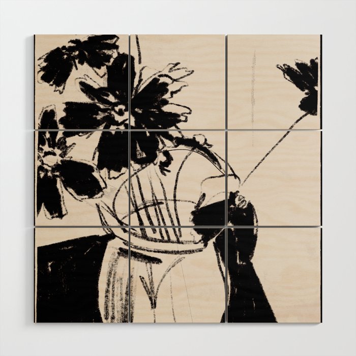 Flowers in The Vase 4 Wood Wall Art Gallery Image 1