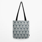 Linocut Palm Leaves . Navy Tote Bag Gallery Image 2