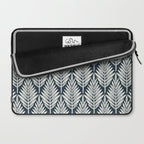 Linocut Palm Leaves . Navy Laptop Sleeve Gallery Image 2