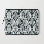 Linocut Palm Leaves . Navy Laptop Sleeve Gallery Image 1