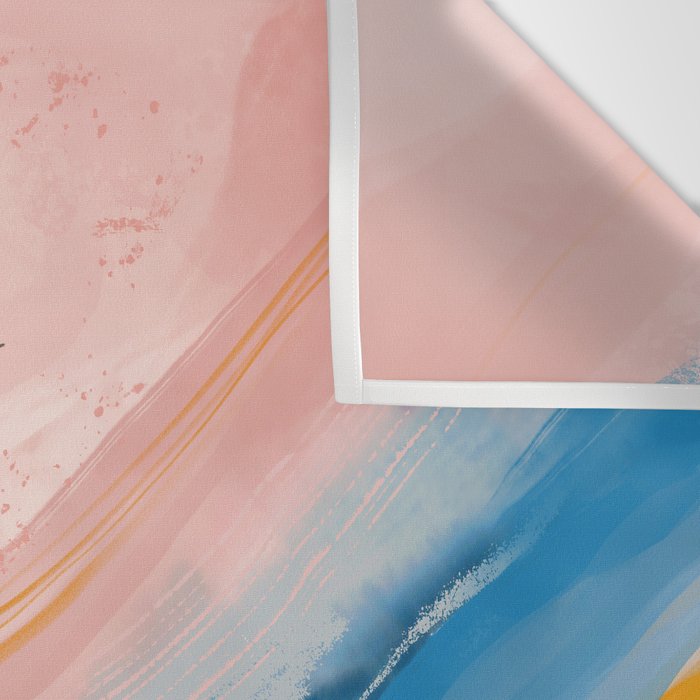 Pink and Blue Abstract Art Ocean and Sunrise Wall Tapestry Gallery Image 3