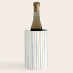 Organic Watercolor Striped Pattern Powder Blue Mustard Yellow White Wine Chiller Gallery Image 3