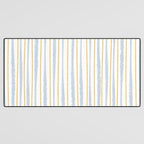 Organic Watercolor Striped Pattern Powder Blue Mustard Yellow White Desk Mat Gallery Image 3