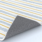 Organic Watercolor Striped Pattern Powder Blue Mustard Yellow White Rug Gallery Image 4