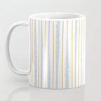 Organic Watercolor Striped Pattern Powder Blue Mustard Yellow White Coffee Mug Gallery Image 3