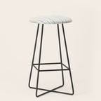 Organic Watercolor Striped Pattern Powder Blue Mustard Yellow White Stool Gallery Image 1