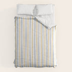 Organic Watercolor Striped Pattern Powder Blue Mustard Yellow White Comforter Gallery Image 6