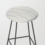 Organic Watercolor Striped Pattern Powder Blue Mustard Yellow White Stool Gallery Image 2