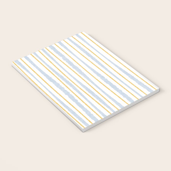 Organic Watercolor Striped Pattern Powder Blue Mustard Yellow White Notebook Gallery Image 3