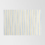 Organic Watercolor Striped Pattern Powder Blue Mustard Yellow White Rug Gallery Image 2