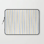 Organic Watercolor Striped Pattern Powder Blue Mustard Yellow White Laptop Sleeve Gallery Image 1