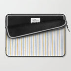 Organic Watercolor Striped Pattern Powder Blue Mustard Yellow White Laptop Sleeve Gallery Image 2