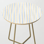 Organic Watercolor Striped Pattern Powder Blue Mustard Yellow White Side Table Gallery Image 2