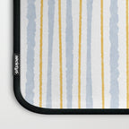 Organic Watercolor Striped Pattern Powder Blue Mustard Yellow White Laptop Sleeve Gallery Image 3