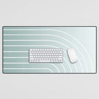 Ombre Arch XVII Natural Teal Gradient Modern Geometric Lines Desk Mat Gallery Image 1