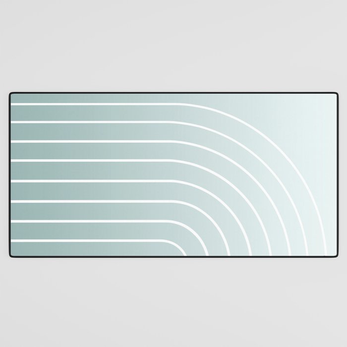 Ombre Arch XVII Natural Teal Gradient Modern Geometric Lines Desk Mat Gallery Image 3