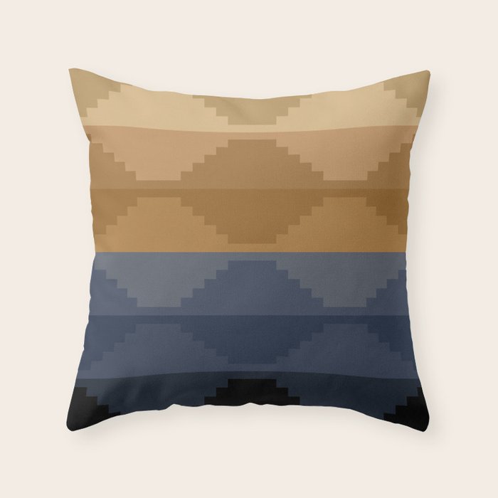 Geometric Aztec Pyramid Pattern X Throw Pillow Gallery Image 6
