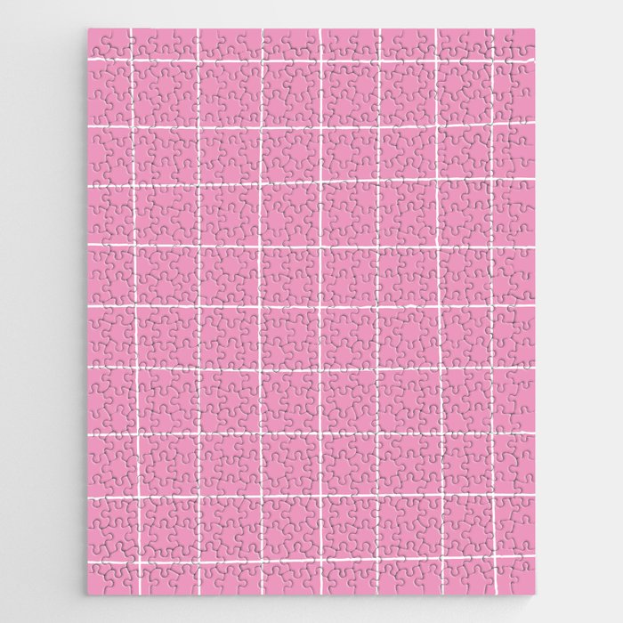 Hand Drawn Grid Hot Pink Jigsaw Puzzle Gallery Image 1