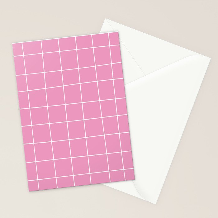 Hand Drawn Grid Hot Pink Stationery Card Gallery Image 2