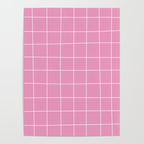 Hand Drawn Grid Hot Pink Poster Gallery Image 4