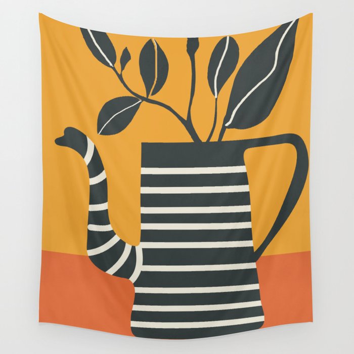 Teapot Garden 4 Wall Tapestry Gallery Image 4