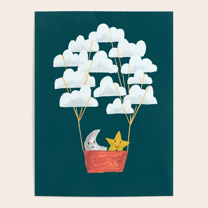Hot cloud baloon - moon and star Poster Gallery Image 4