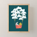 Hot cloud baloon - moon and star Mini Art Print Gallery Image 1