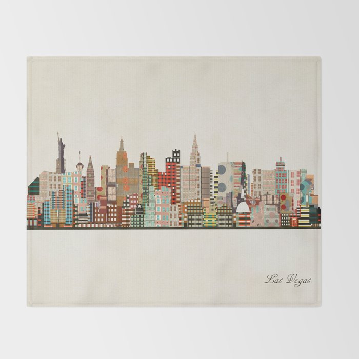 las vegas skyline Throw Blanket Gallery Image 2