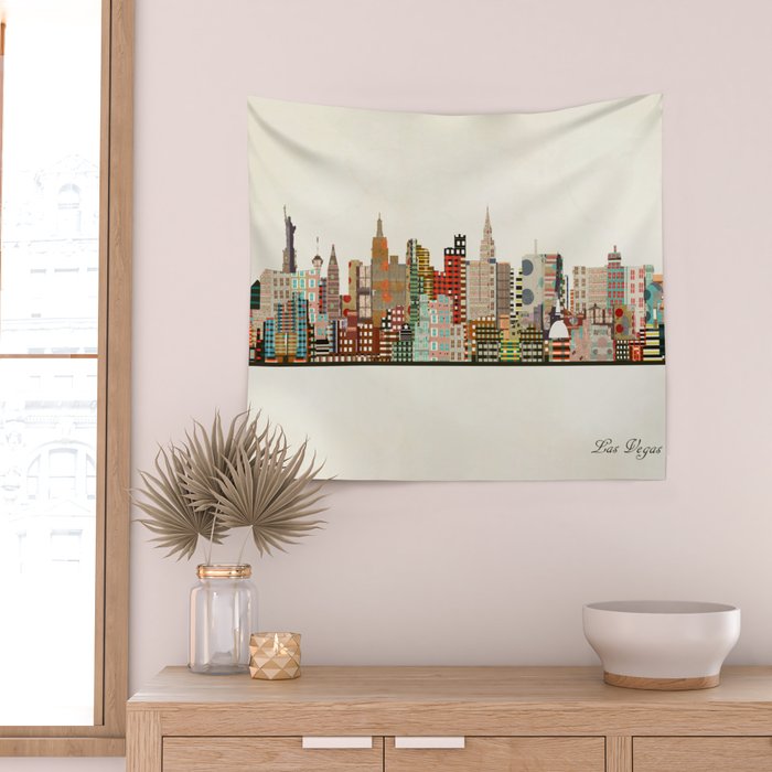 las vegas skyline Wall Tapestry Gallery Image 2