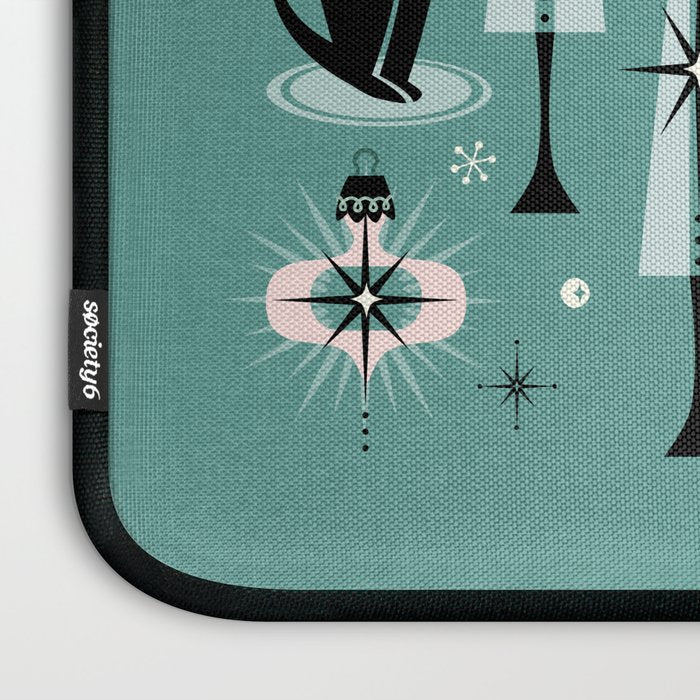 Mid Century Meow Atomic Kitty Christmas ©studioxtine Laptop Sleeve Gallery Image 3