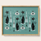 Mid Century Meow Atomic Kitty Christmas ©studioxtine Serving Tray Gallery Image 1