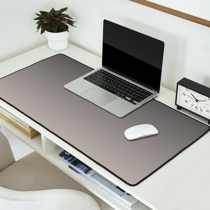 Smooth Charcoal Minimalist Ombré Gradient Abstract Desk Mat Gallery Image 2