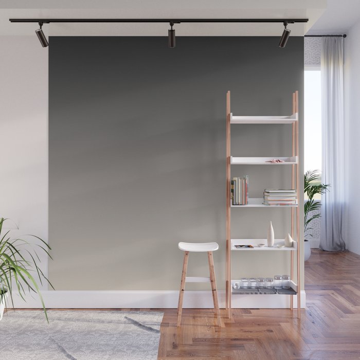 Smooth Charcoal Minimalist Ombré Gradient Abstract Wall Mural Gallery Image 1