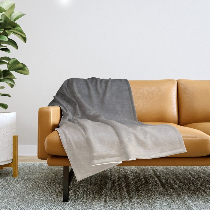 Smooth Charcoal Minimalist Ombré Gradient Abstract Throw Blanket Gallery Image 1