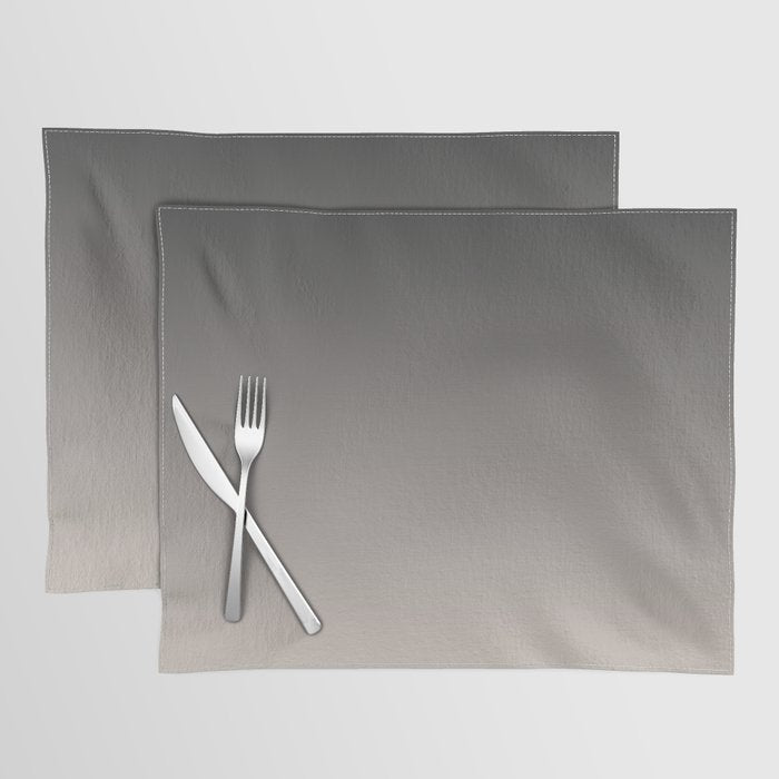 Smooth Charcoal Minimalist Ombré Gradient Abstract Placemat Gallery Image 1