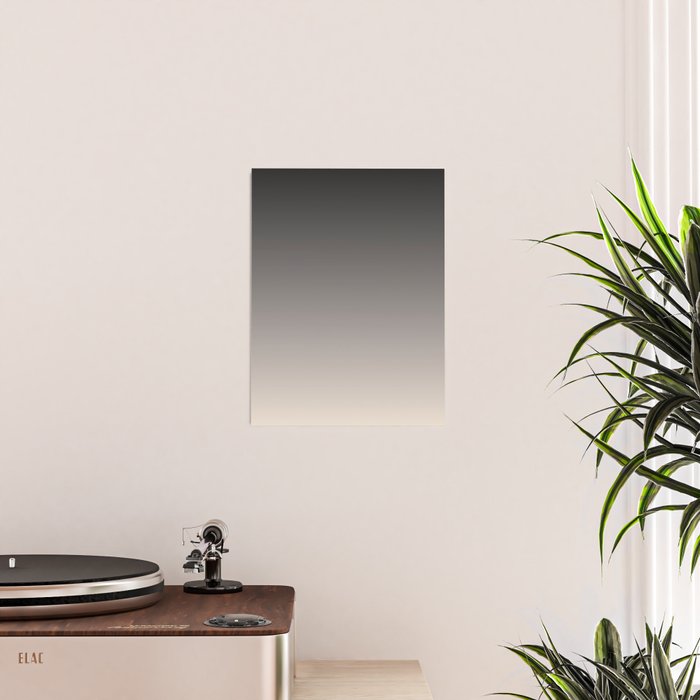 Smooth Charcoal Minimalist Ombré Gradient Abstract Poster Gallery Image 2