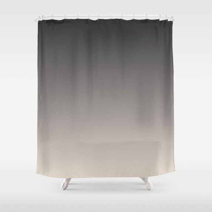 Smooth Charcoal Minimalist Ombré Gradient Abstract Shower Curtain Gallery Image 1