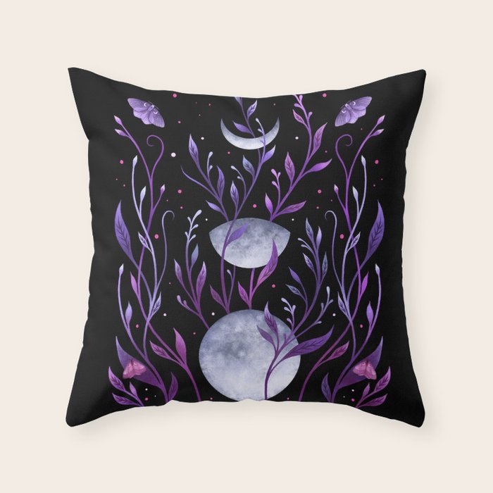 Phase & Grow - Purple Throw Pillow Gallery Image 1