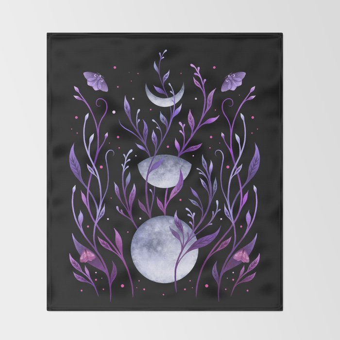 Phase & Grow - Purple Throw Blanket Gallery Image 2