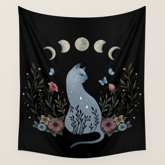 Cat on the Hill Wall Tapestry Gallery Image 1