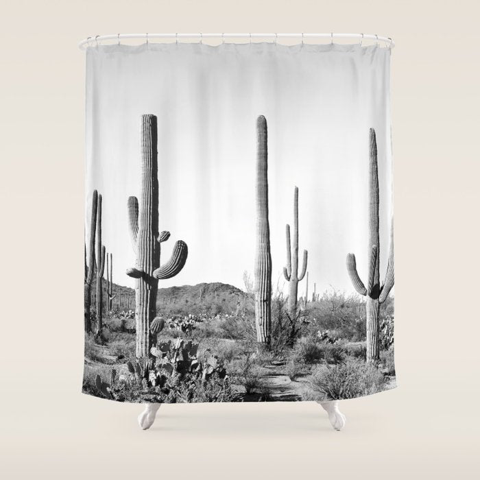 Grey Cactus Land Shower Curtain Gallery Image 1
