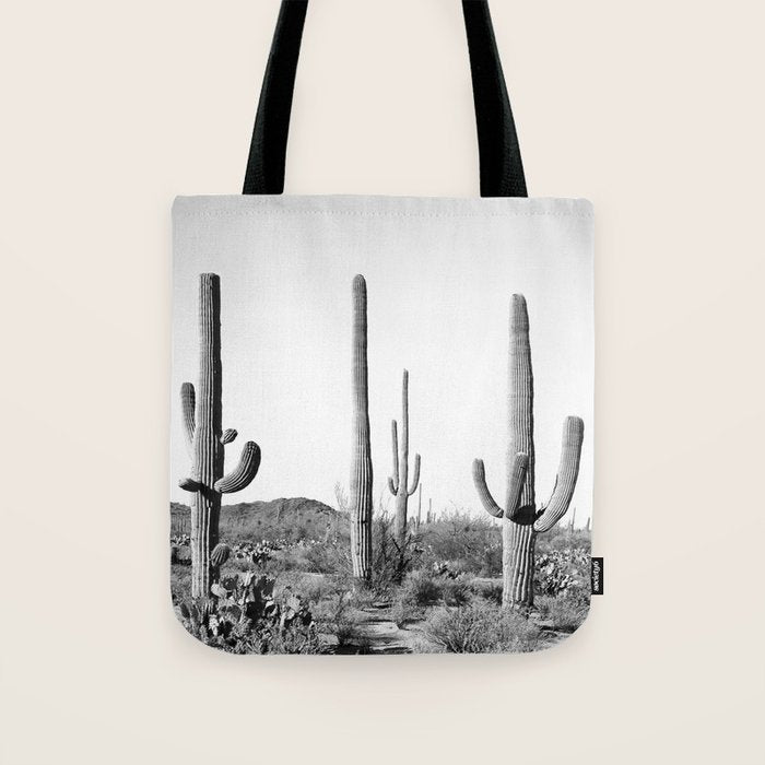 Grey Cactus Land Tote Bag Gallery Image 1