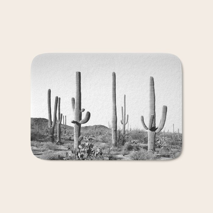 Grey Cactus Land Bath Mat Gallery Image 1