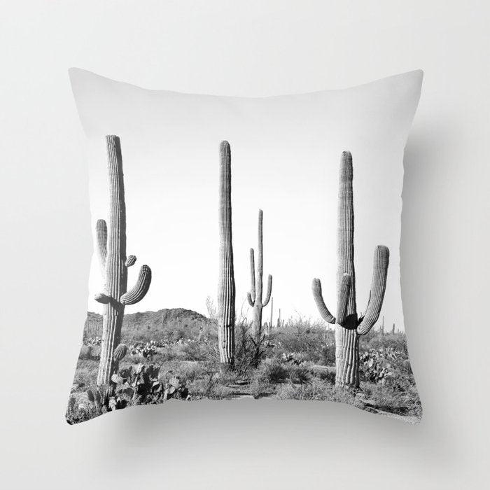 Grey Cactus Land Throw Pillow Gallery Image 6