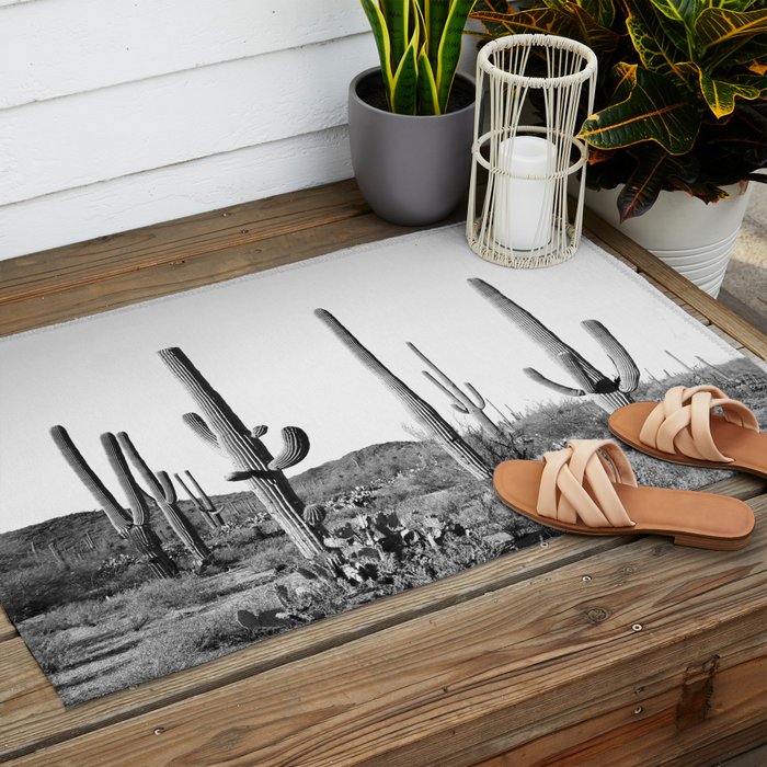 Grey Cactus Land Outdoor Rug Gallery Image 2