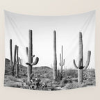 Grey Cactus Land Wall Tapestry Gallery Image 4