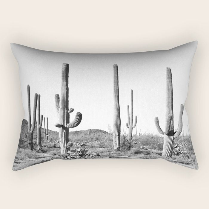Grey Cactus Land Rectangular Pillow Gallery Image 1